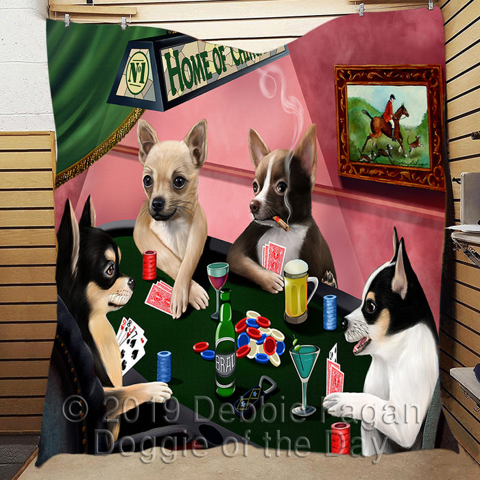 Home of  Chihuahua Dogs Playing Poker Quilt