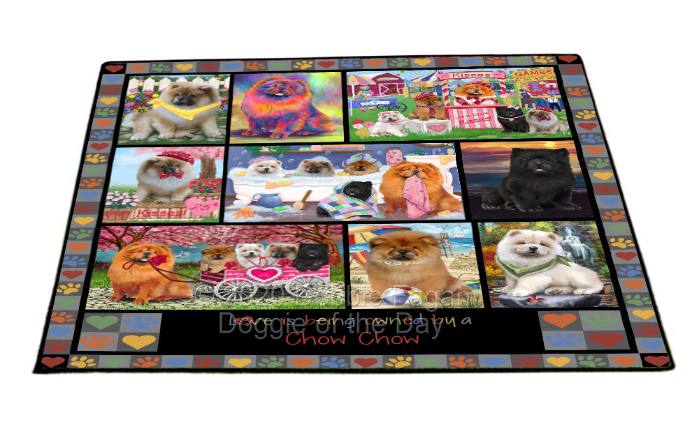 Love is Being Owned Chow Chow Dog Grey Floormat FLMS55303