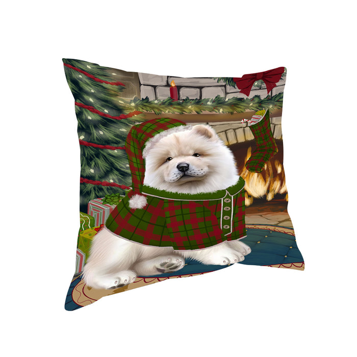 The Stocking was Hung Chow Chow Dog Pillow PIL70036