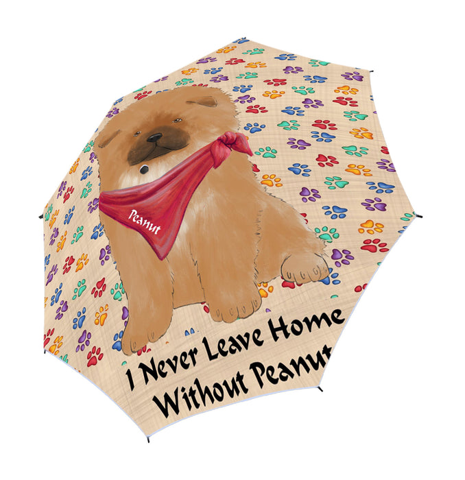 Custom Pet Name Personalized I never Leave Home Chow Chow Dog Semi-Automatic Foldable Umbrella