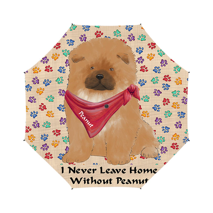 Custom Pet Name Personalized I never Leave Home Chow Chow Dog Semi-Automatic Foldable Umbrella