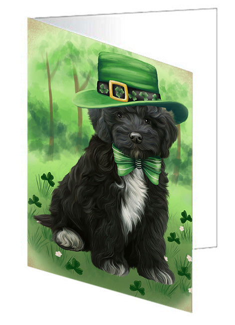 St. Patricks Day Irish Portrait Cockapoo Dog Handmade Artwork Assorted Pets Greeting Cards and Note Cards with Envelopes for All Occasions and Holiday Seasons GCD76499