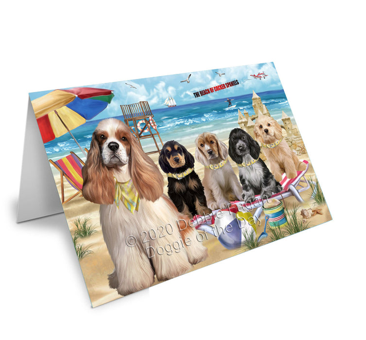 Pet Friendly Beach Cocker Spaniel Dogs Handmade Artwork Assorted Pets Greeting Cards and Note Cards with Envelopes for All Occasions and Holiday Seasons
