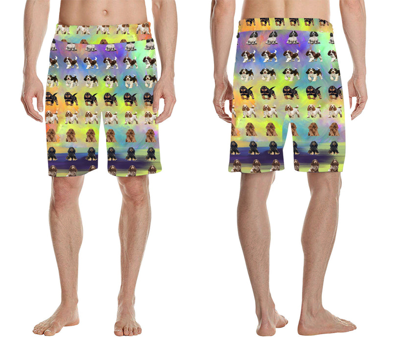 Paradise Wave Cocker Spaniel Dogs All Over Print Men's Casual Shorts