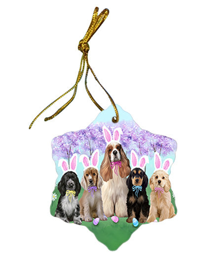 Easter Holiday Cocker Spaniel Dog Star Porcelain Ornament SPOR57294