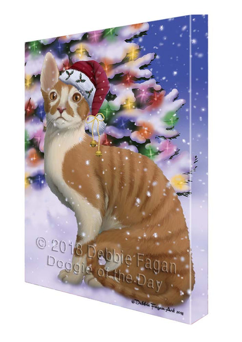 Winterland Wonderland Cornish Red Cat In Christmas Holiday Scenic Background Canvas Print Wall Art Décor CVS121247