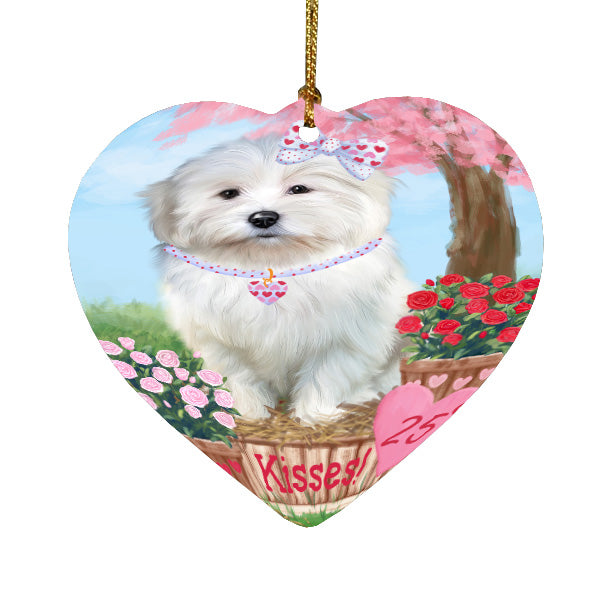 Rosie 25 Cent Kisses Coton De Tulear Dog Heart Christmas Ornament HPORA59024