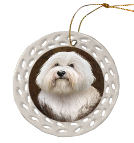 Rustic Coton De Tulear Dog Doily Ornament DPOR58622
