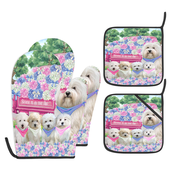Coton De Tulear Oven Mitts and Pot Holder Set, Kitchen Gloves for Cooking with Potholders, Explore a Variety of Custom Designs, Personalized, Pet & Dog Gifts