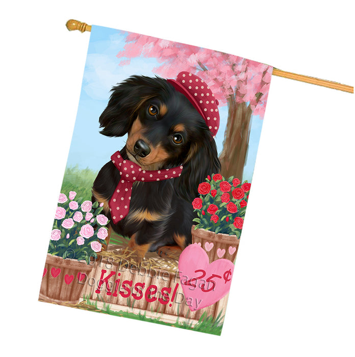 Rosie 25 Cent Kisses Dachshund Dog House Flag FLG56450