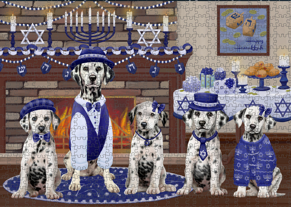 Happy Hanukkah Family and Happy Hanukkah Both Dalmatian Dogs Puzzle with Photo Tin PUZL96772