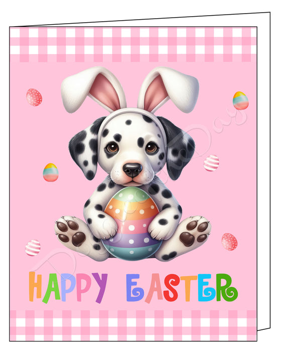 Dalmatian Dog Easter Day Greeting Cards and Note Cards with Envelope - Easter Invitation Card with Multi Design Pack