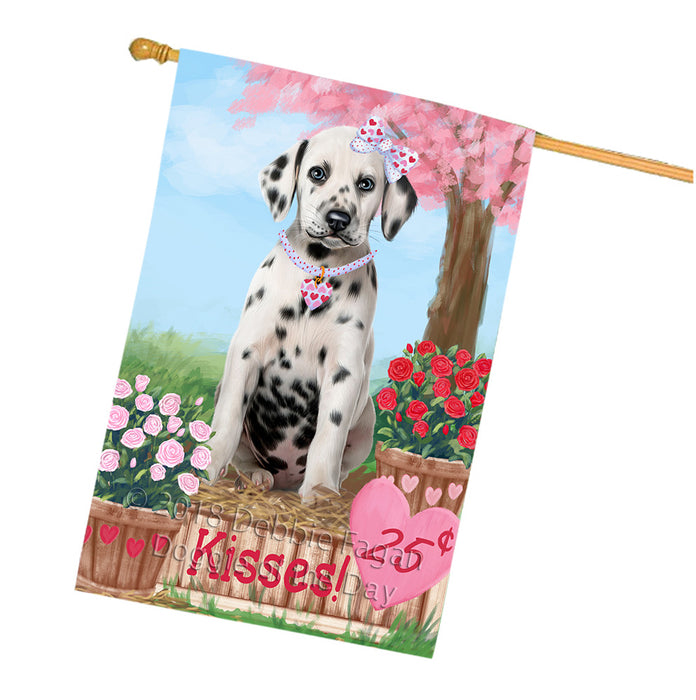Rosie 25 Cent Kisses Dalmatian Dog House Flag FLG56541