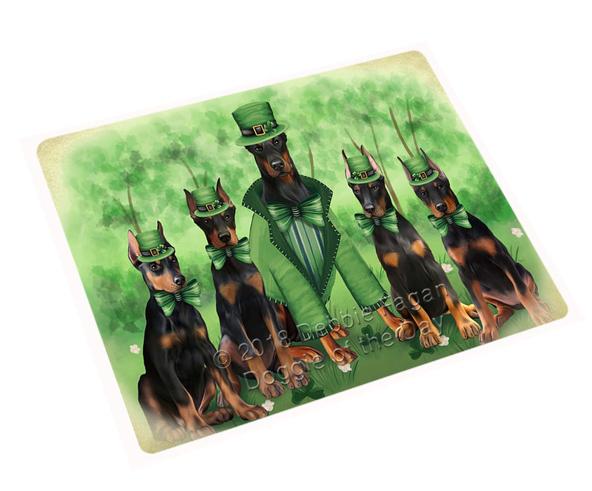 St. Patricks Day Irish Family Portrait Doberman Pinschers Dog Magnet Mini (3.5" x 2") MAG50256