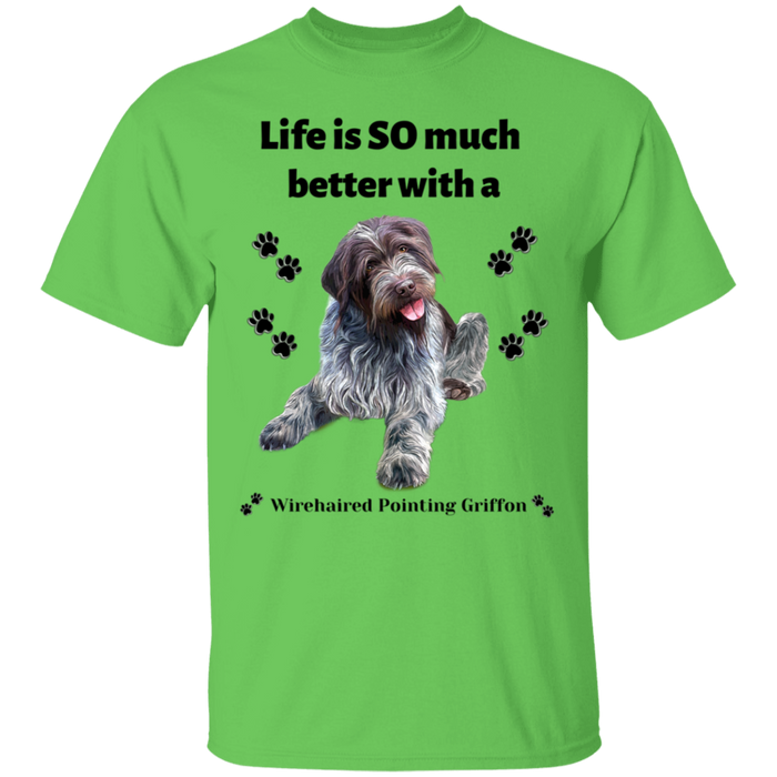 Men's T-Shirt Wirehaired Pointing Griffon Dog Life is Better