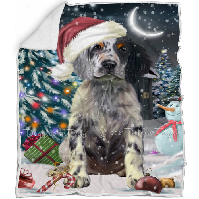 Have a Holly Jolly Christmas English Setter Dog Blanket BLNKT143573