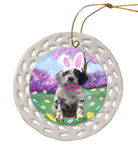 Easter holiday English Setter Dog Doily Ornament DPOR58976