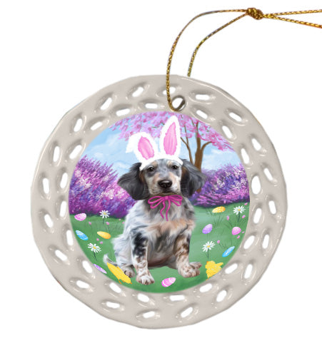Easter holiday English Setter Dog Doily Ornament DPOR58977