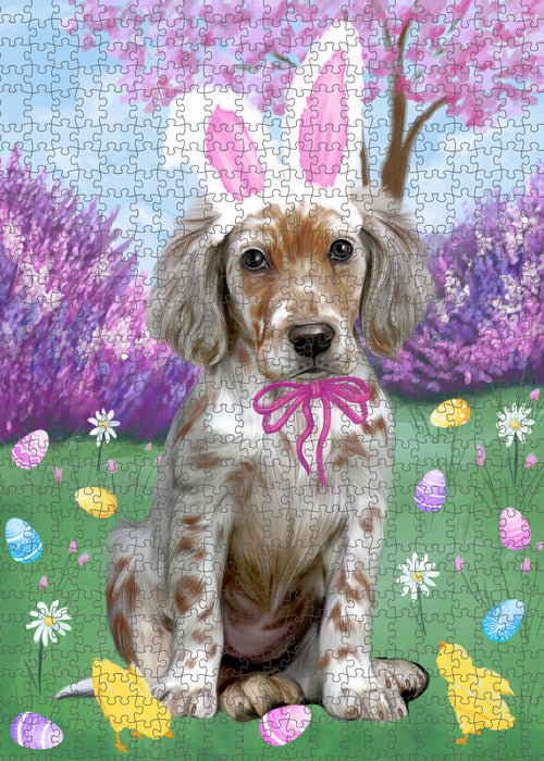 Easter holiday English Setter Dog Portrait Jigsaw Puzzle for Adults Animal Interlocking Puzzle Game Unique Gift for Dog Lover's with Metal Tin Box PZL803