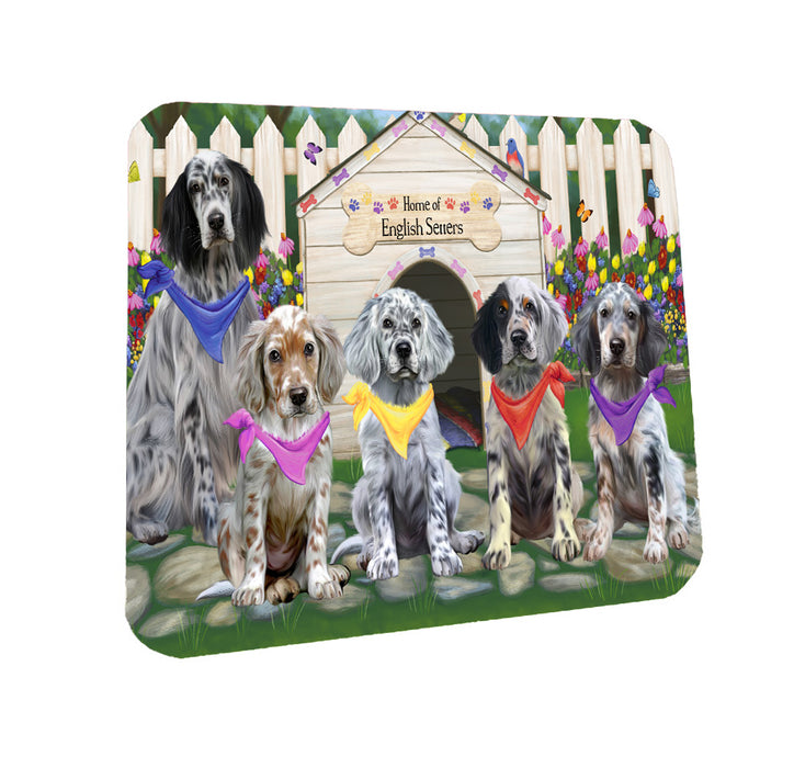 Spring Dog House English Setter Dogs Coasters Set of 4 CSTA58522