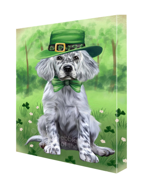 St. Patrick's Day English Setter Dog Canvas Wall Art - Premium Quality Ready to Hang Room Decor Wall Art Canvas - Unique Animal Printed Digital Painting for Decoration CVS724