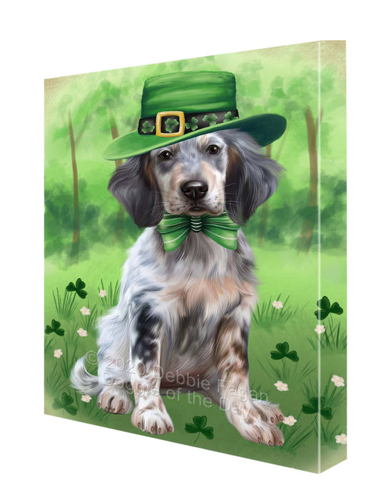 St. Patrick's Day English Setter Dog Canvas Wall Art - Premium Quality Ready to Hang Room Decor Wall Art Canvas - Unique Animal Printed Digital Painting for Decoration CVS726