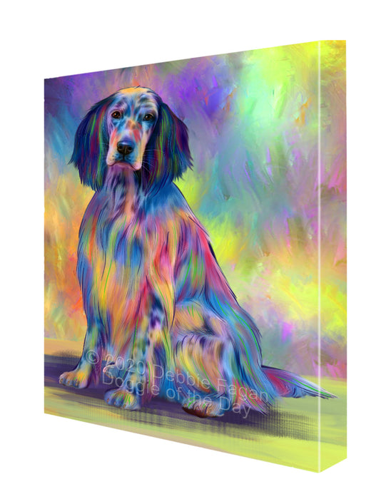 Paradise Wave English Setter Dog Canvas Wall Art - Premium Quality Ready to Hang Room Decor Wall Art Canvas - Unique Animal Printed Digital Painting for Decoration