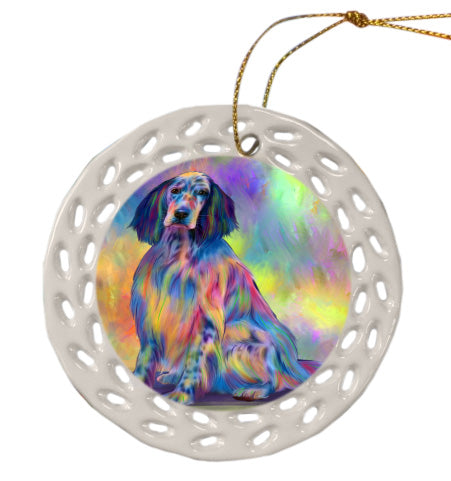 Paradise Wave English Setter Dog Doily Ornament DPOR58954