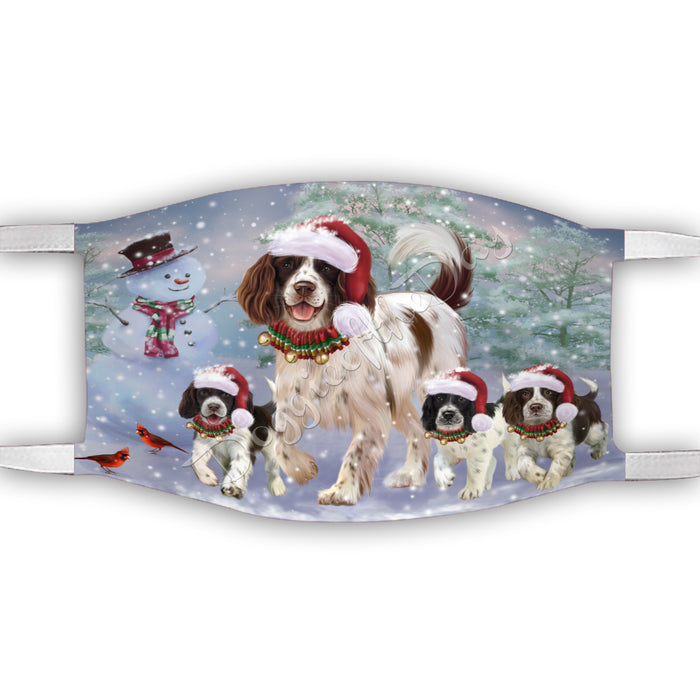 Christmas Running Fammily English Springer Spaniel Dogs Face Mask FM48717