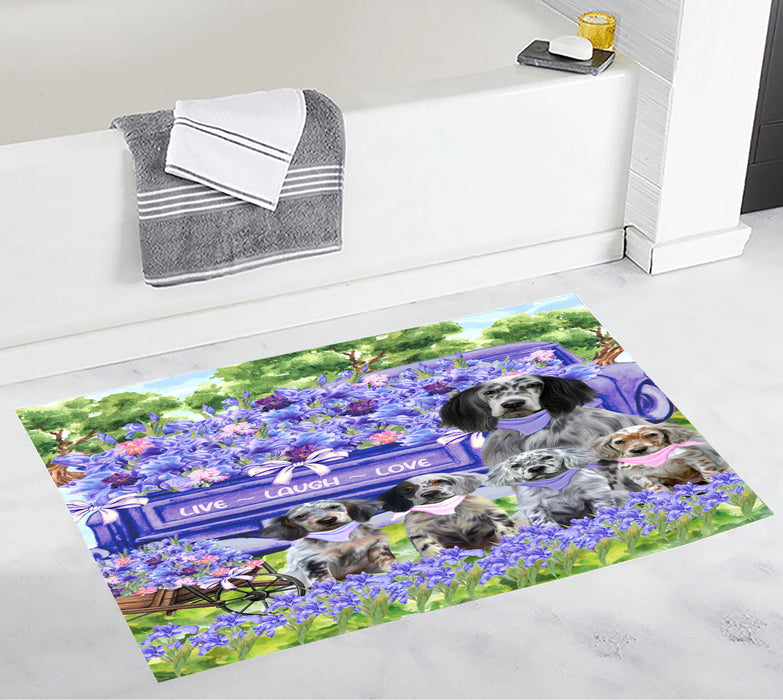English Setter Anti-Slip Bath Mat, Explore a Variety of Designs, Soft and Absorbent Bathroom Rug Mats, Personalized, Custom, Dog and Pet Lovers Gift