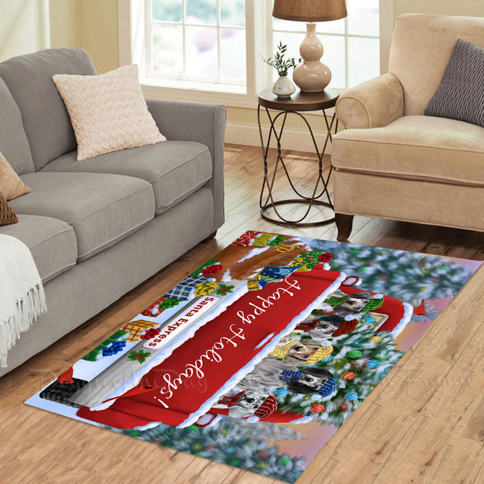 Christmas Red Truck Travlin Home for the Holidays English Setter Dogs Area Rug - Ultra Soft Cute Pet Printed Unique Style Floor Living Room Carpet Decorative Rug for Indoor Gift for Pet Lovers