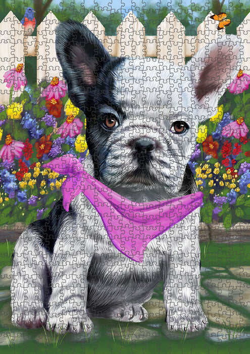 Spring Floral French Bulldog Puzzle with Photo Tin PUZL53337