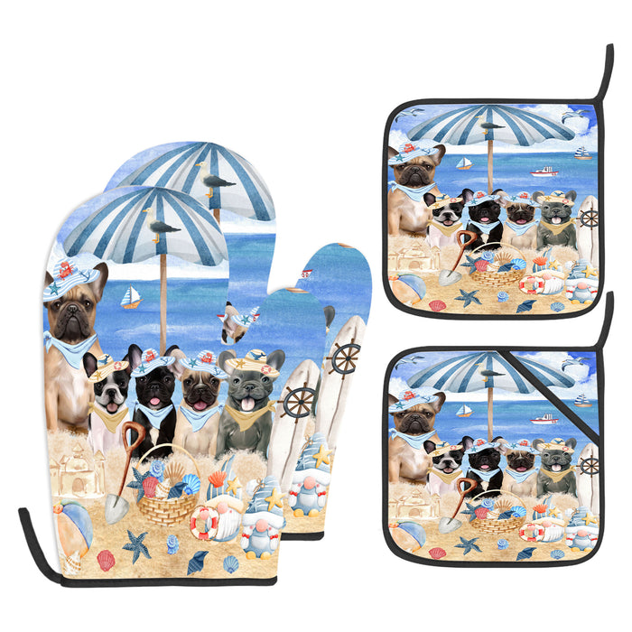 French Bulldog Oven Mitts and Pot Holder, Explore a Variety of Designs, Custom, Kitchen Gloves for Cooking with Potholders, Personalized, Dog and Pet Lovers Gift
