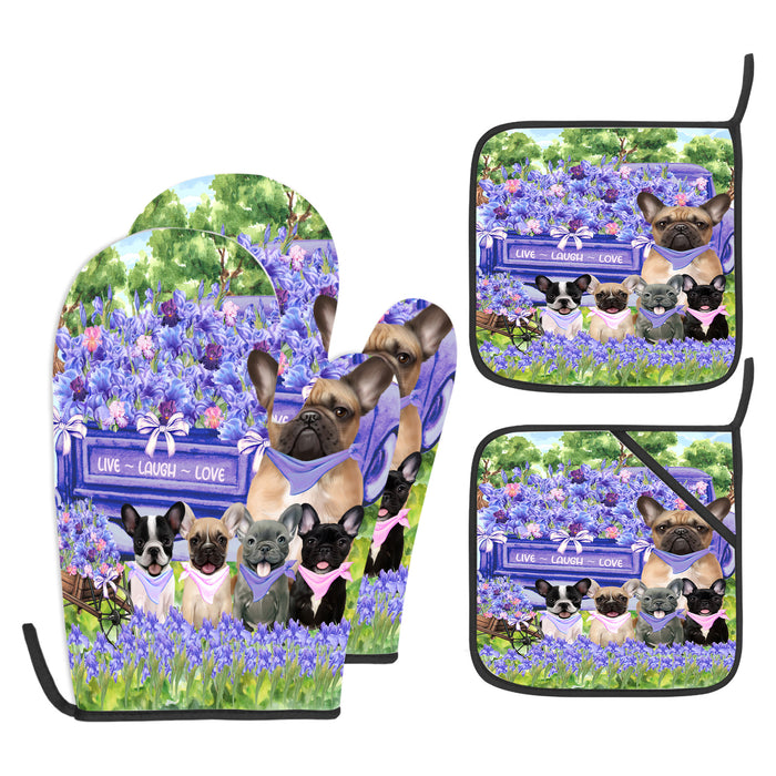 French Bulldog Oven Mitts and Pot Holder: Explore a Variety of Designs, Potholders with Kitchen Gloves for Cooking, Custom, Personalized, Gifts for Pet & Dog Lover