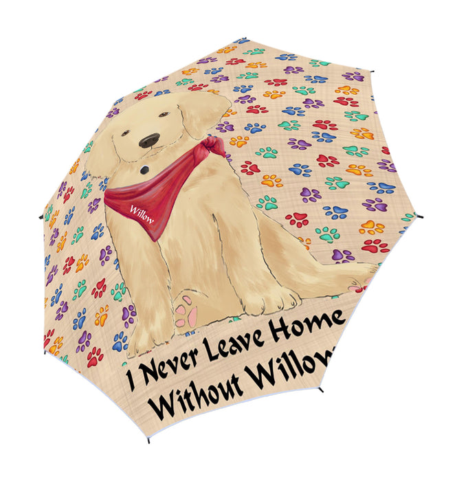 Custom Pet Name Personalized I never Leave Home Golden Retriever Dog Semi-Automatic Foldable Umbrella