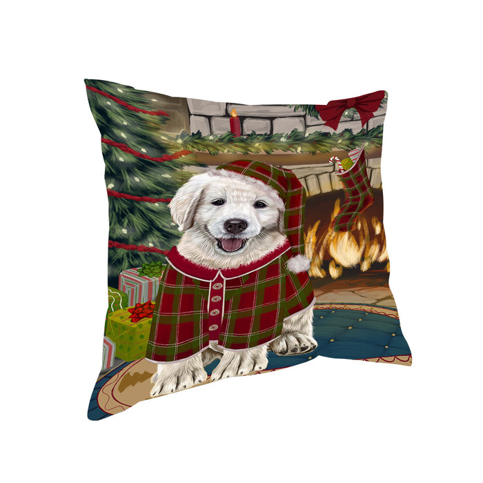 The Stocking was Hung Golden Retriever Dog Pillow PIL70176