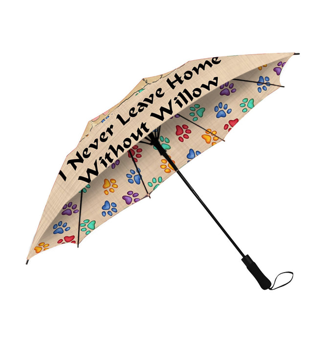 Custom Pet Name Personalized I never Leave Home Golden Retriever Dog Semi-Automatic Foldable Umbrella