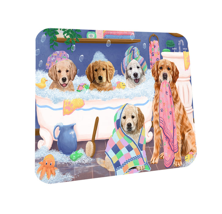 Rub A Dub Dogs In A Tub Golden Retrievers Dog Coasters Set of 4 CST56748