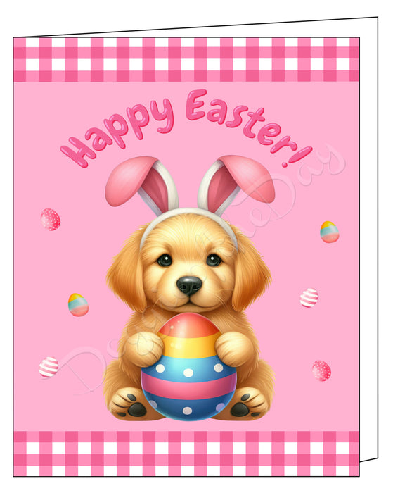 Golden Retriever Dog Easter Day Greeting Cards and Note Cards with Envelope - Easter Invitation Card with Multi Design Pack
