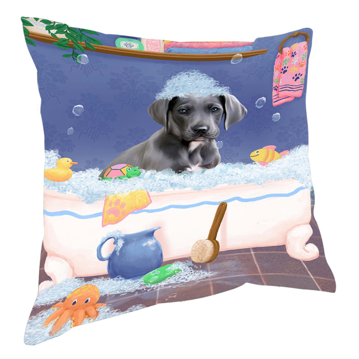 Rub A Dub Dog In A Tub Great Dane Dog Pillow with Top Quality High-Resolution Images - Ultra Soft Pet Pillows for Sleeping - Reversible & Comfort - Ideal Gift for Dog Lover - Cushion for Sofa Couch Bed - 100% Polyester, PILA90580