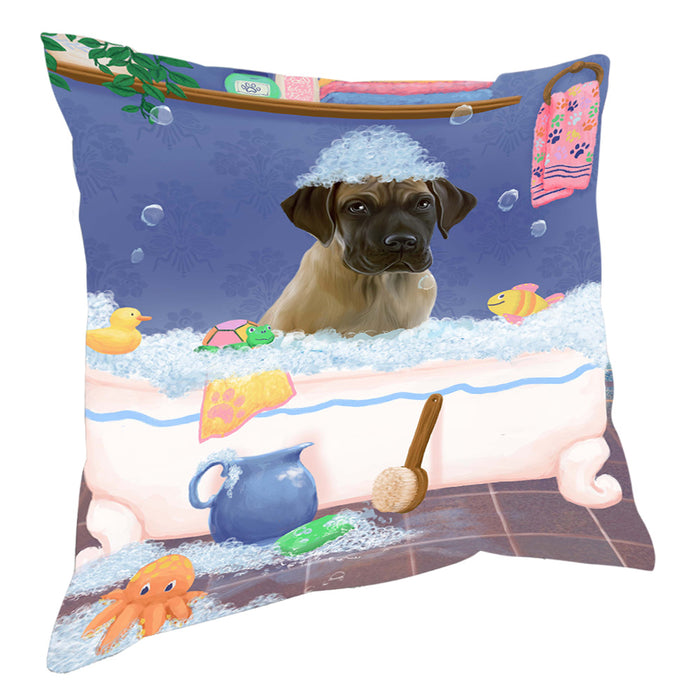 Rub A Dub Dog In A Tub Great Dane Dog Pillow with Top Quality High-Resolution Images - Ultra Soft Pet Pillows for Sleeping - Reversible & Comfort - Ideal Gift for Dog Lover - Cushion for Sofa Couch Bed - 100% Polyester, PILA90586