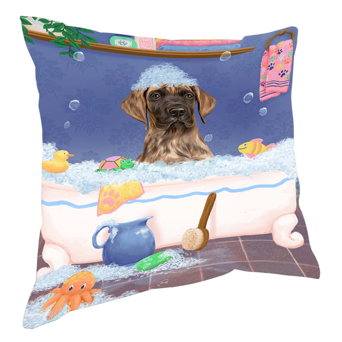 Rub A Dub Dog In A Tub Great Dane Dog Pillow with Top Quality High-Resolution Images - Ultra Soft Pet Pillows for Sleeping - Reversible & Comfort - Ideal Gift for Dog Lover - Cushion for Sofa Couch Bed - 100% Polyester, PILA90589