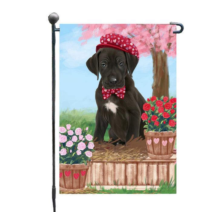 Personalized Rosie 25 Cent Kisses Great Dane Dog Custom Garden Flag GFLG64721