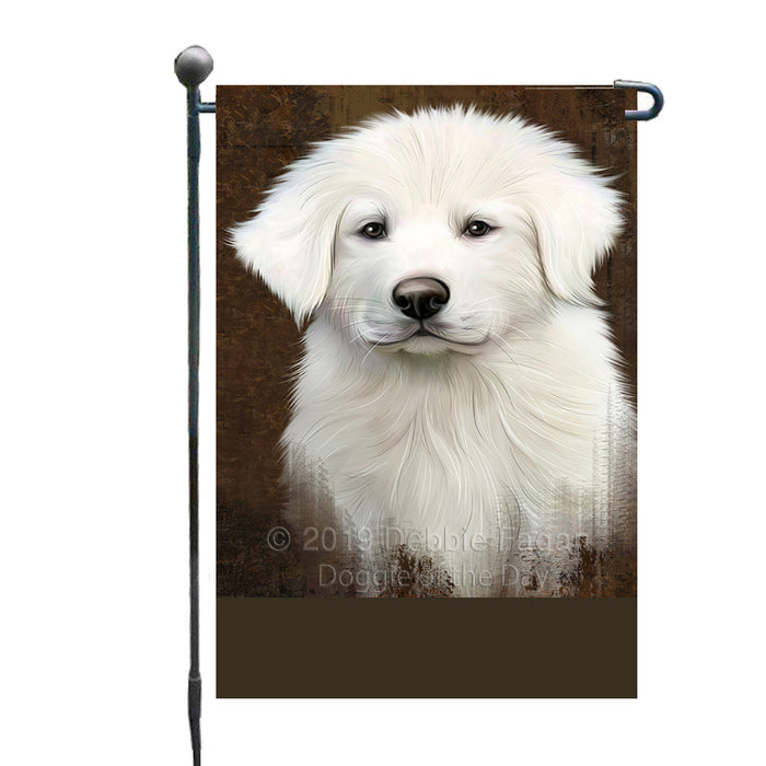 Personalized Rustic Great Pyrenees Dog Custom Garden Flag GFLG63535