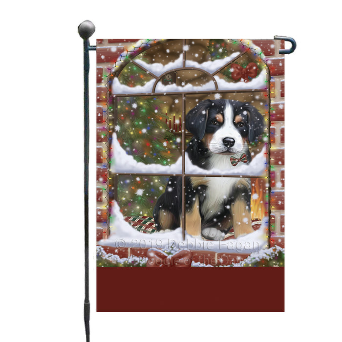 Personalized Please Come Home For Christmas Greater Swiss Mountain Dog Sitting In Window Custom Garden Flags GFLG-DOTD-A60169
