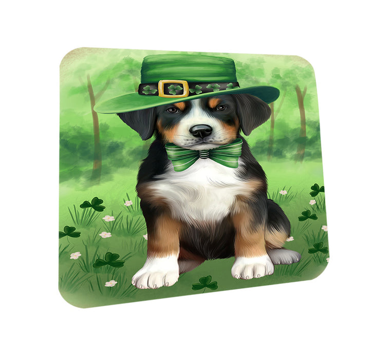 St. Patricks Day Irish Portrait Greater Swiss Mountain Dog Coasters Set of 4 CST56971