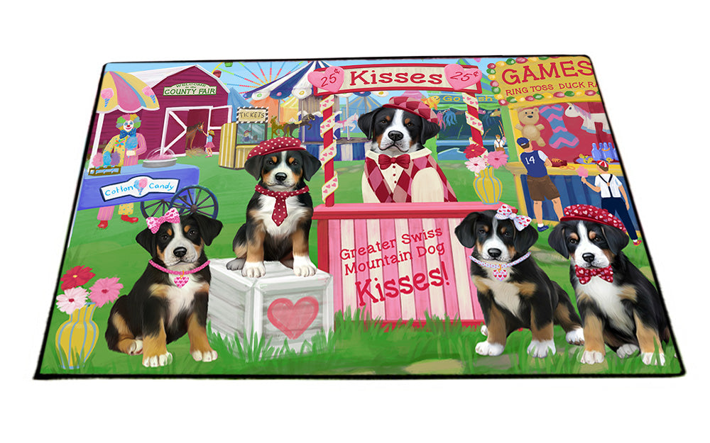 Carnival Kissing Booth Greater Swiss Mountain Dogs Floormat FLMS52932