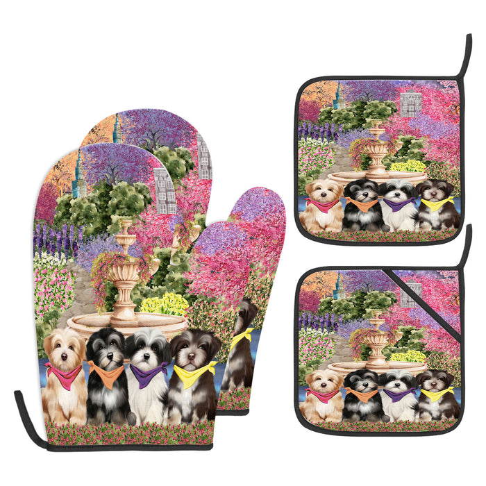 Havanese Oven Mitts and Pot Holder Set: Kitchen Gloves for Cooking with Potholders, Custom, Personalized, Explore a Variety of Designs, Dog Lovers Gift