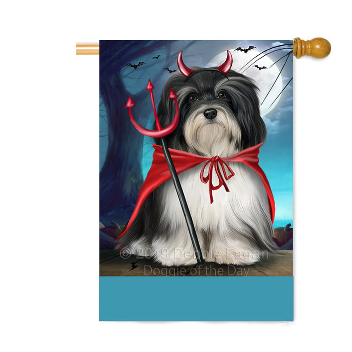Personalized Happy Halloween Trick or Treat Havanese Dog Devil Custom House Flag FLG64163