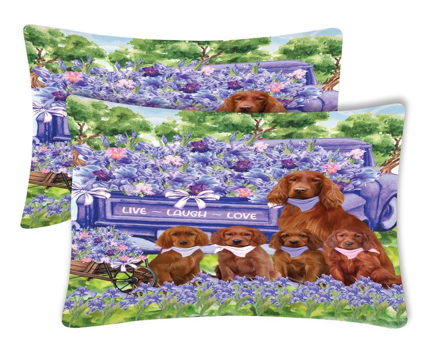 Irish Setter Pillow Case: Explore a Variety of Designs, Custom, Standard Pillowcases Set of 2, Personalized, Halloween Gift for Pet and Dog Lovers